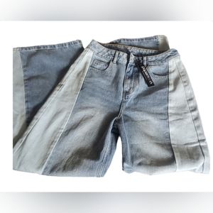 Papermoon new 2 tone wide leg high waist denim‎ jeans size medium